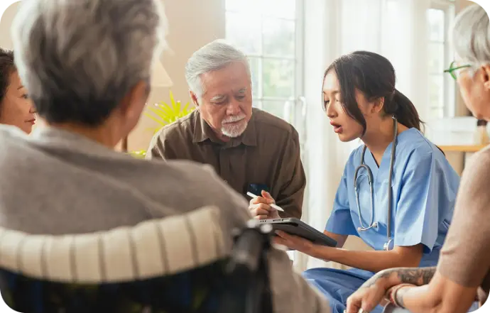 Healthcare worker delivering compassionate patient support services